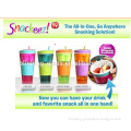 Plastic 2 in 1 Snack & Drink Cup One Cup Assorted Colors / Fast food cup / fruit cup with straw